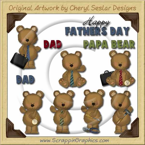 Father's Day Bears Collection Graphics Clip Art Download - Click Image to Close