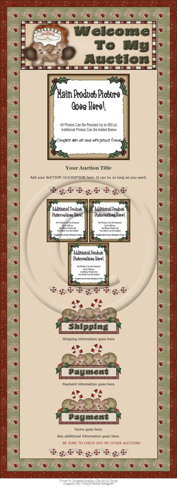 Christmas Wishes Santa Auction Template - Click Image to Close