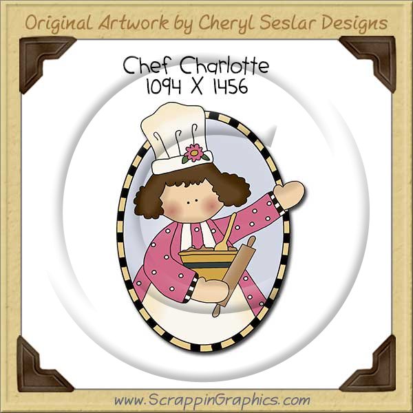 Chef Charlotte Single Clip Art Graphic Download - Click Image to Close