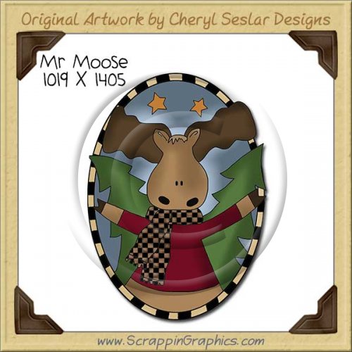 Mr Moose Single Clip Art Graphic Download