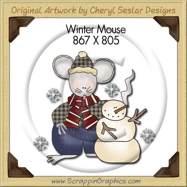 Winter Mouse Single Graphics Clip Art Download - Click Image to Close