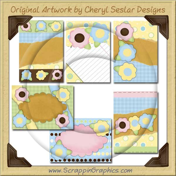Whimsical Flower Cards Collection Printable Craft Download - Click Image to Close