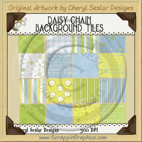 Daisy Chain Background Tiles Clip Art Graphics - Click Image to Close