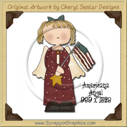 Americana Angel Single Graphics Clip Art Download