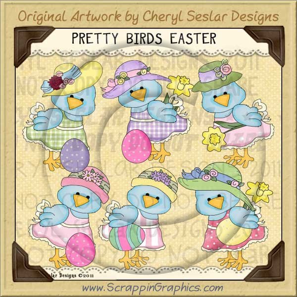 Pretty Bird Easter Limited Pro Clip Art Graphics - Click Image to Close