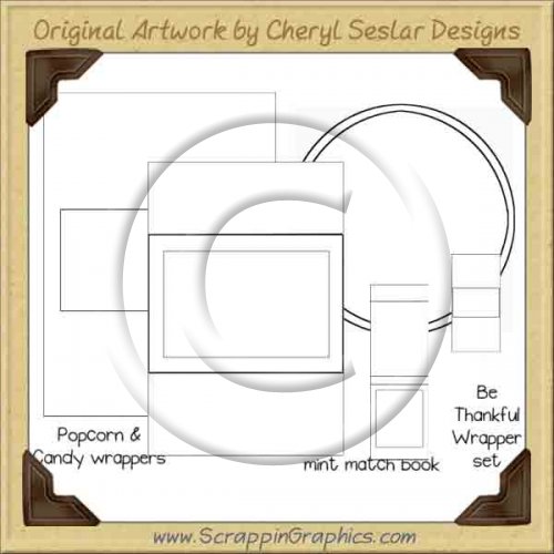 Blank Wrapper Template Set Printable Craft Collection Graphics C