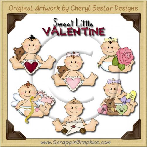 Sweet Baby Little Valentine Limited Pro Clip Art Graphics