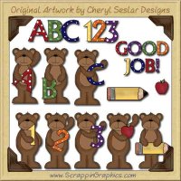 School Bears Collection Graphics Clip Art Download