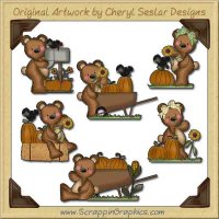 Raggedy Bears Happy Fall Graphics Clip Art Download