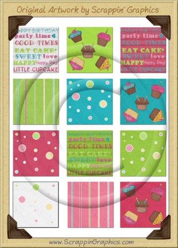 Sweet Cupcake Background Tiles Clip Art Graphics
