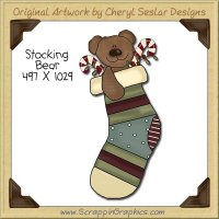 Stocking Bear Single Clip Art Graphic Download