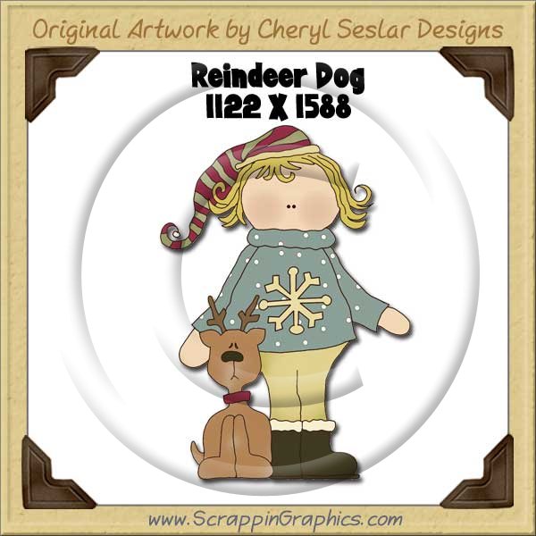 Reindeer Dog Single Graphics Clip Art Download - Click Image to Close
