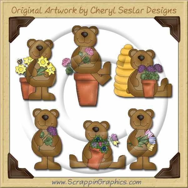 Bloomin' Bears Graphics Clip Art Download - Click Image to Close