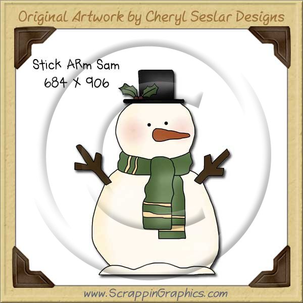 Stick Arm Sam Single Graphics Clip Art Download - Click Image to Close