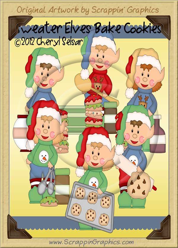 Sweater Elves Bake Cookies Cutter Cutting Files Collection - Click Image to Close