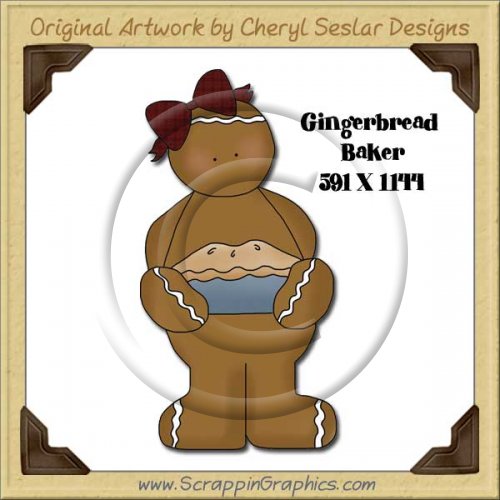 Gingerbread Baker Single Graphics Clip Art Download