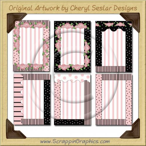 Chic Pink Greeting Card Frames Printable Craft Download