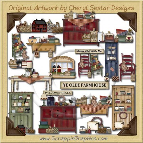 Farmhouse Collection Clip Art Download