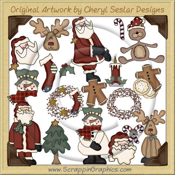A Prim Christmas Clip Art Download - Click Image to Close