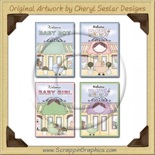 Welcome Baby Cards Sampler Collection Printable Craft Download