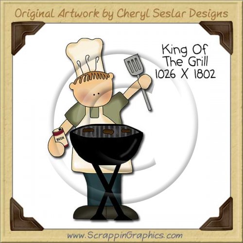 King Of The Grill Single Clip Art Graphic Download