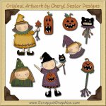 Wee Folk Little Witches Graphics Clip Art Download