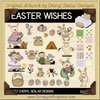 Easter Wishes Clip Art Graphics Collection