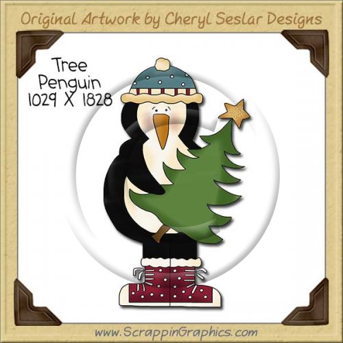 Tree Penguin Single Clip Art Graphic Download