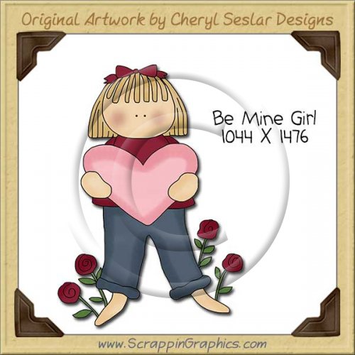 Be Mine Girl Single Clip Art Graphic Download