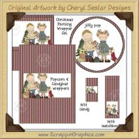 Christmas Morning Wrapper Set Printable Craft Collection Graphic