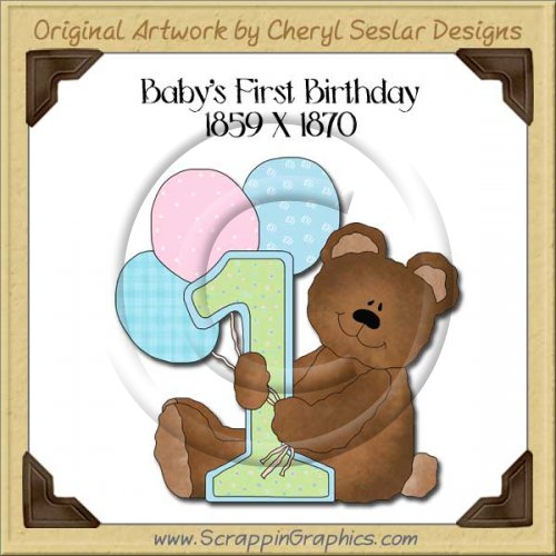 Baby's First Birthday Single Graphics Clip Art Download