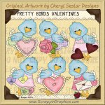 Pretty Bird Valentines Limited Pro Clip Art Graphics