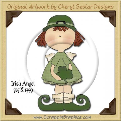 Irish Angel Single Graphics Clip Art Download