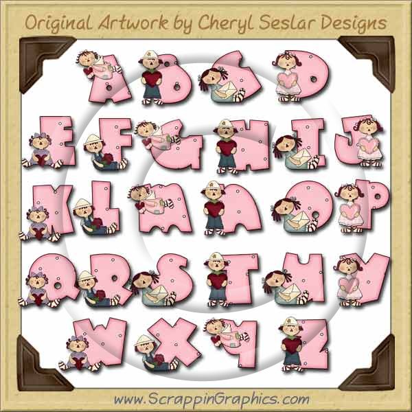 Annie Be Mine Alphabet & Numbers Clip Art Graphics - Click Image to Close