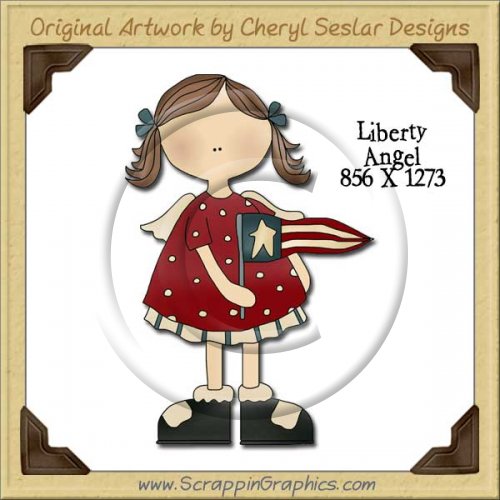 Liberty Angel Single Graphics Clip Art Download