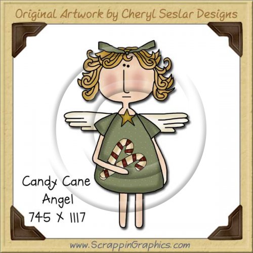 Candy Cane Angel Single Graphics Clip Art Download