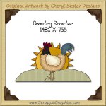 Country Rooster Single Graphics Clip Art Download