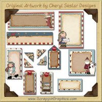 It's Christmas Journaling Delights Digital Scrapbooking Graphics Clip Art Download