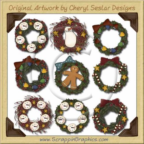 Christmas Wreaths Graphics Clip Art Download