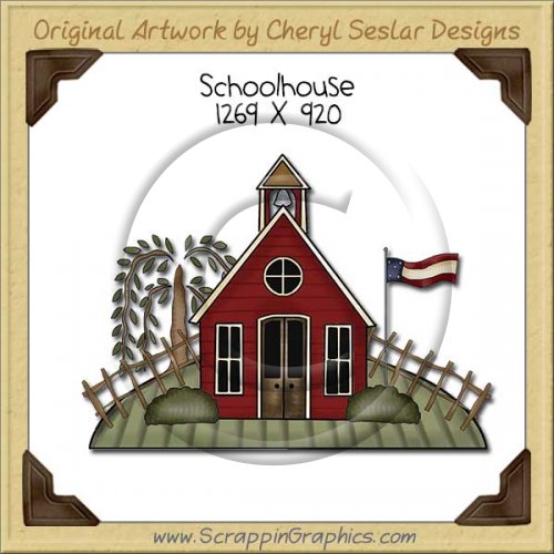 Schoolhouse Single Clip Art Graphic Download