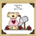 Valentine Dog Single Clip Art Graphic Download