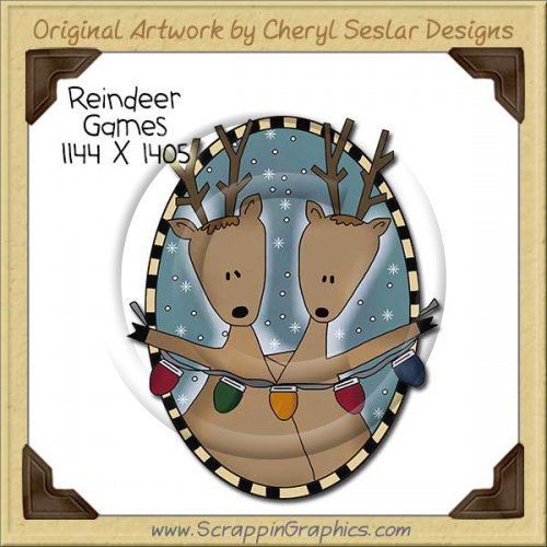 Reindeer Games Single Clip Art Graphic Download