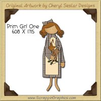 Prim Girl One Single Clip Art Graphic Download