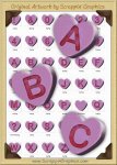 3D Purple Conversation Hearts Letters & Numbers Clip Art Graphics