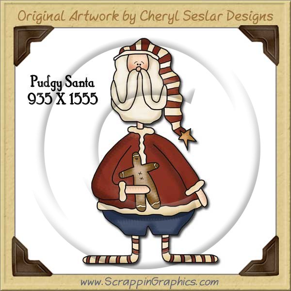 Pudgy Santa Single Graphics Clip Art Download - Click Image to Close