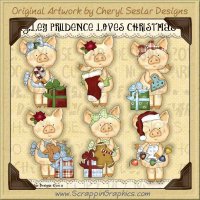 Piglet Prudence Loves Christmas Limited Pro Clip Art Graphics