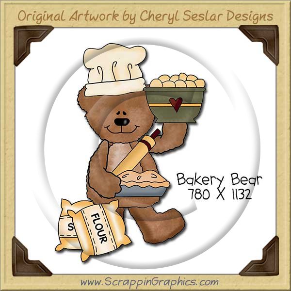 Bakery Bear Single Clip Art Graphic Download - Click Image to Close