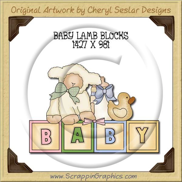 Baby Lamb Blocks Single Graphics Clip Art Download - Click Image to Close