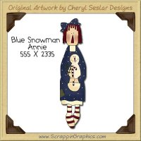 Blue Snowman Annie Single Clip Art Graphic Download