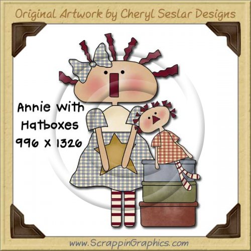 Annie With Hatboxes Single Graphics Clip Art Download